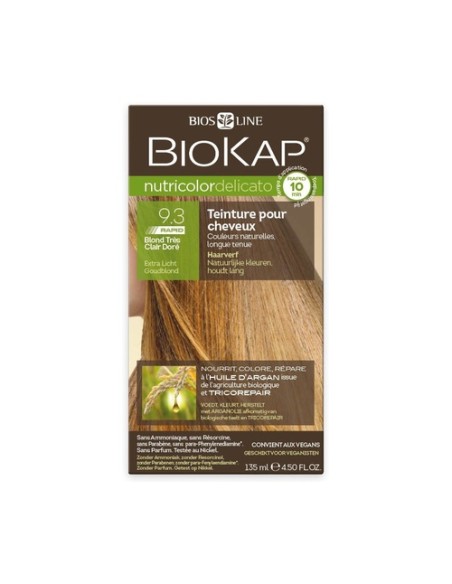 Tinte Delicato 9.30 rubio dorado muy claro 140 ml (Rubio) Biokap