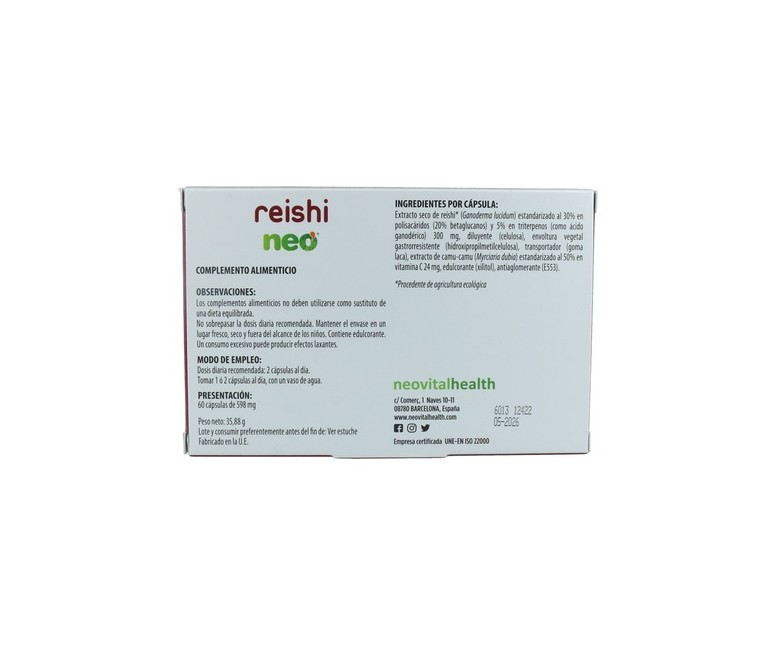 Reishi Bio 60 cápsulas Neo