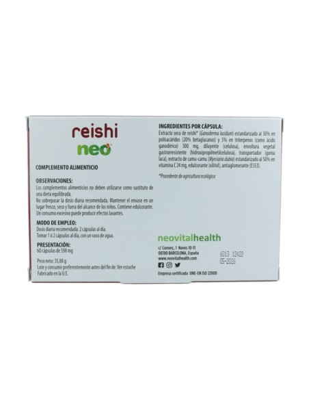 Reishi Bio 60 cápsulas Neo