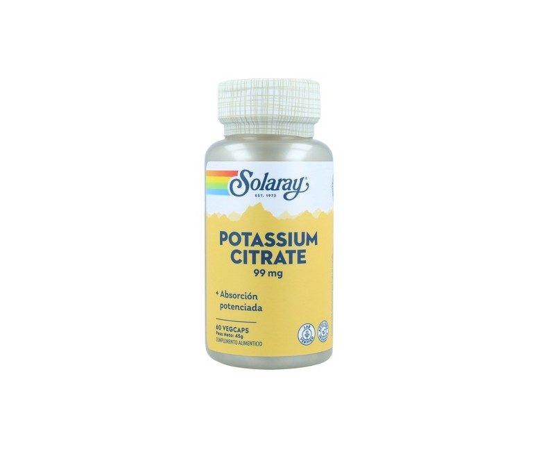 Citrato de Potasio 60 cápsulas vegetales Solaray
