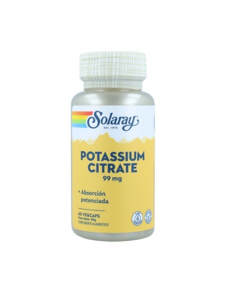 Citrato de Potasio 60 cápsulas vegetales Solaray