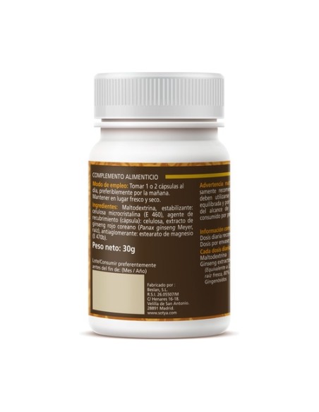 Ginseng Rojo Coreano 60 cápsulas Sotya