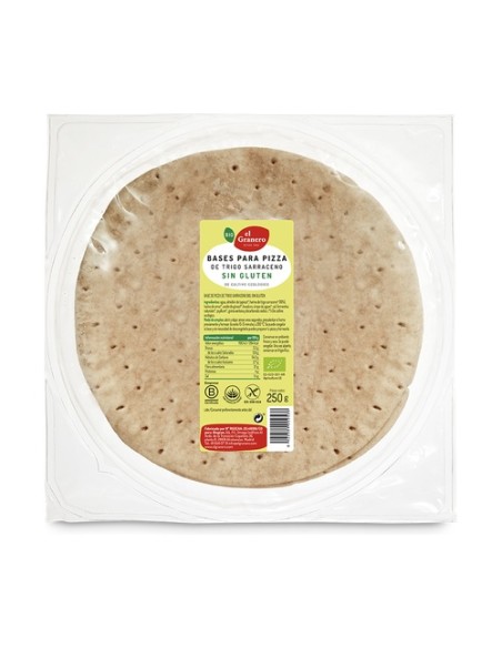 Bases para pizza con trigo sarraceno Bio 250 g El Granero Integral