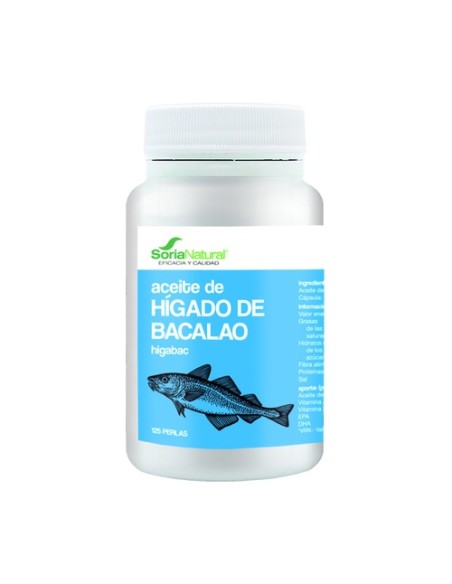 Higabac Aceite de Hígado de Bacalao 125 perlas de 400mg Soria Natural
