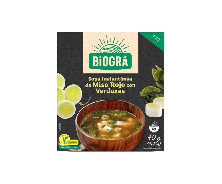 Pack Sopa Bio Miso Rojo con Verduras Bio 3 unidades de 10g Biográ