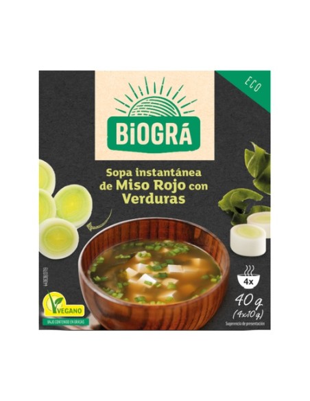 Pack Sopa Bio Miso Rojo con Verduras Bio 3 unidades de 10g Biográ