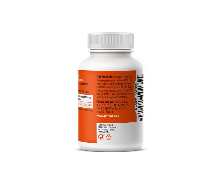 Vitamina E 100 cápsulas de 500mg GHF