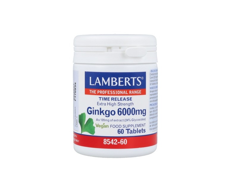 Ginkgo 6000mg 60 tabletas Lamberts