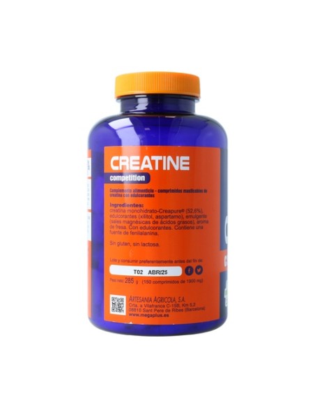 Creatina Competition 150 comprimidos masticables Mega Plus