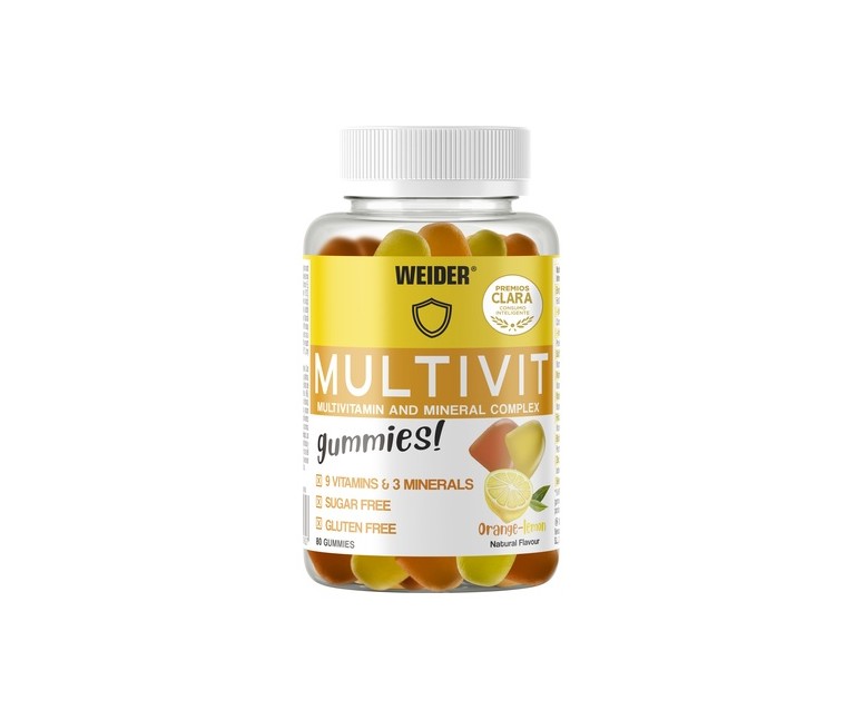 Multivit Up vitaminas y minerales 80 gominolas (Naranja - Limón) Weider