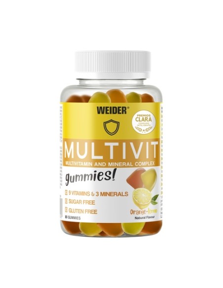 Multivit Up vitaminas y minerales 80 gominolas (Naranja - Limón) Weider