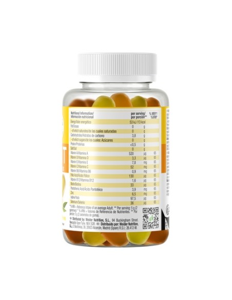Multivit Up vitaminas y minerales 80 gominolas (Naranja - Limón) Weider