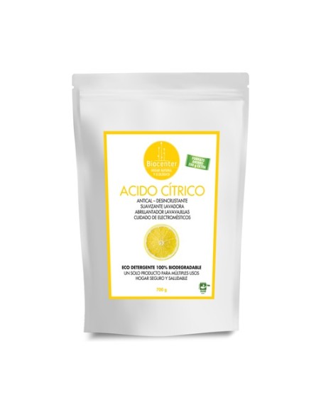 Acido Cítrico Suavizante, Abrillantador, Antical, Desincrustante Eco 700 g de polvo Biocenter