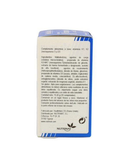 Vitamina K Complex con Vitamina D3 30 comprimidos Health aid