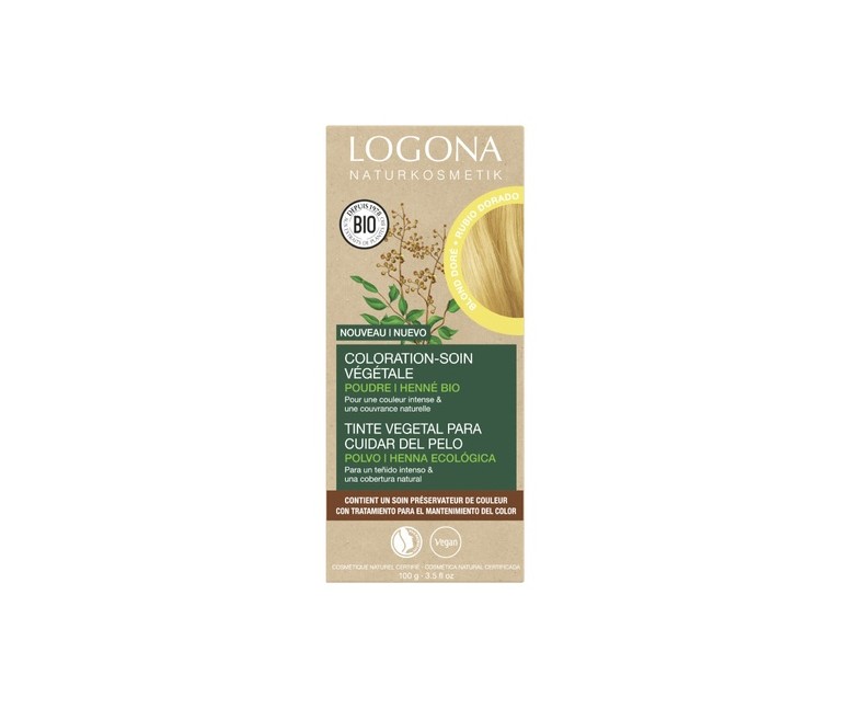 Tinte colorante vegetal rubio dorado (Goldblonde) 100 g Logona