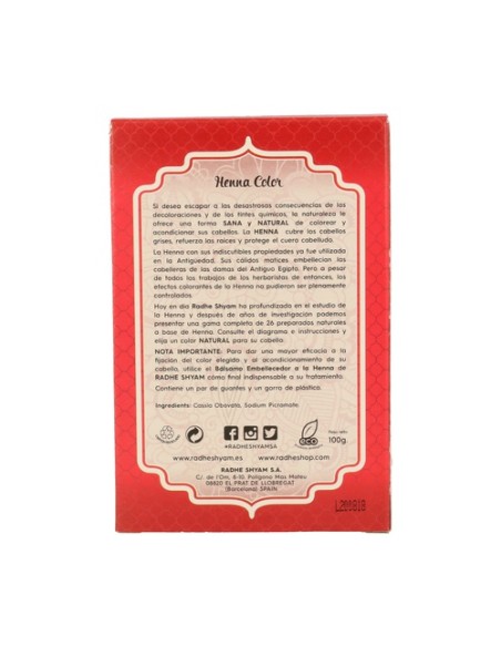 Henna Caoba Luminoso en Polvo 100 g de polvo (Caoba) Radhe Shyam