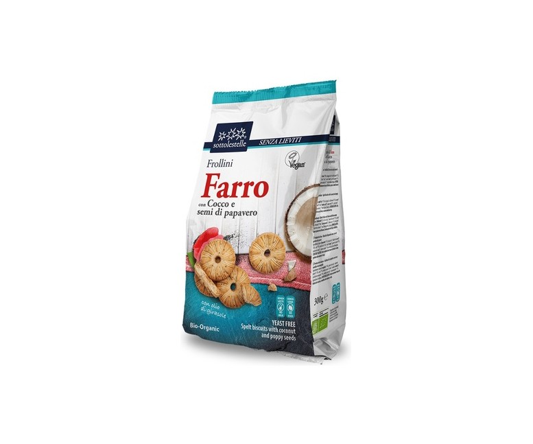 Galletas de trigo espelta con coco y semillas de amapola Bio 300 g SOTTOLESTELLE