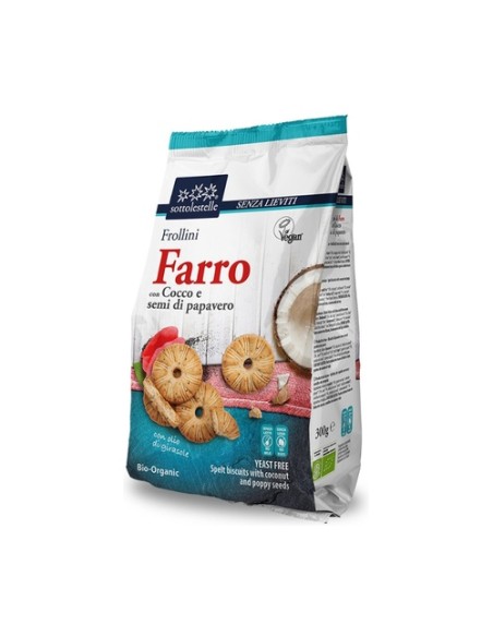 Galletas de trigo espelta con coco y semillas de amapola Bio 300 g SOTTOLESTELLE