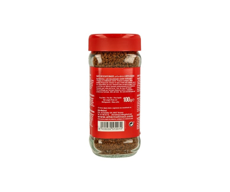 Café Soluble Descafeinado Liofilizado 100 g Alternativa3