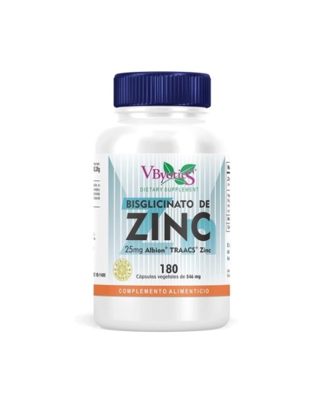 Bisglicinato de zinc 180 cápsulas de 546mg Vbyotics