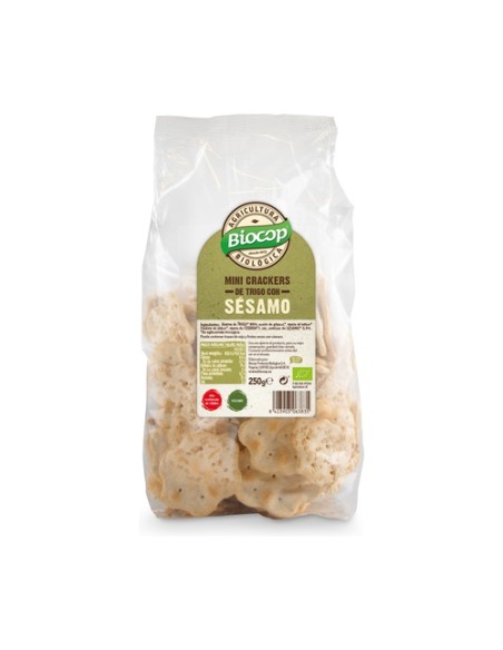 Mini crackers de trigo y sésamo 250 g Biocop