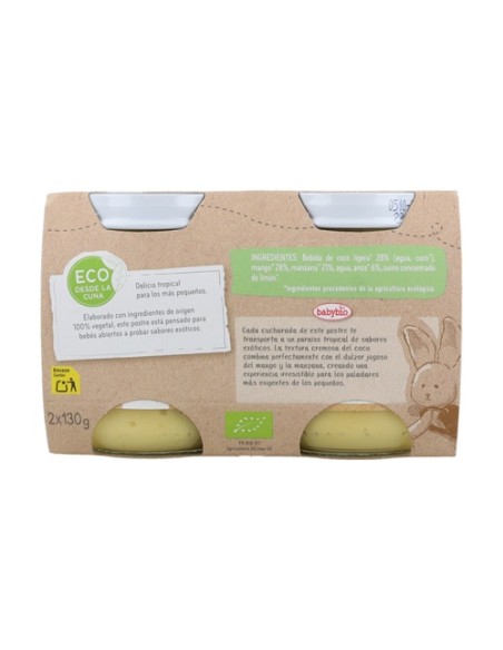 Yogurt coco mango y piña 2 unidades de 130g Babybio