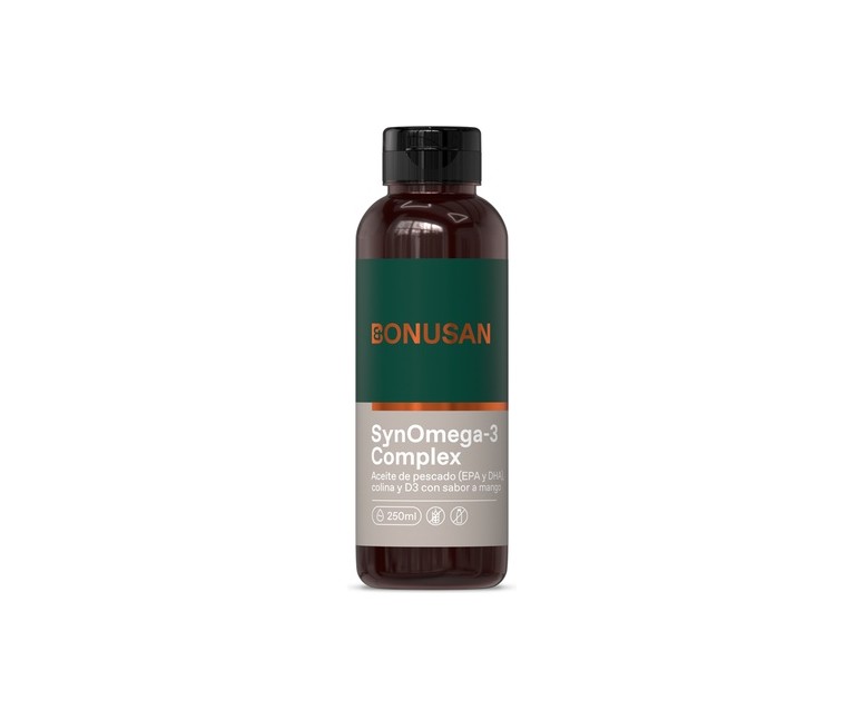 Synomega 3 con DHA, colina y Vitamina D3 250 ml (Mango) Bonusan
