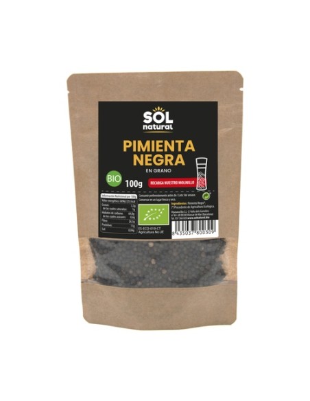 Pimienta negra en grano Bio 100 g Sol Natural