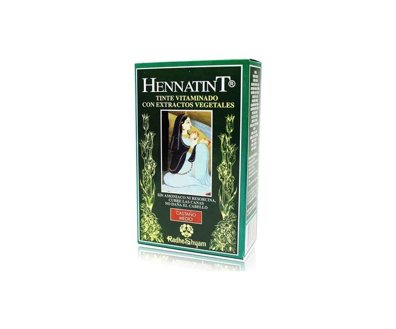 Hennatint tinte para el cabello castaño medio 60 ml (Castaño) Radhe Shyam