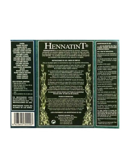 Hennatint tinte para el cabello castaño medio 60 ml (Castaño) Radhe Shyam