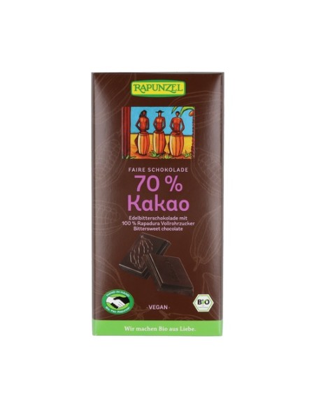 Tableta choco extra negro 80 g Rapunzel