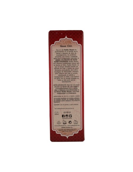 Henna Caoba Oscuro Pasta 200 ml Radhe Shyam