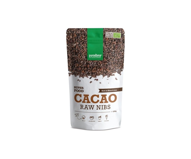 Nibs de cacao crudo bio 200 g (Cacao) Purasana