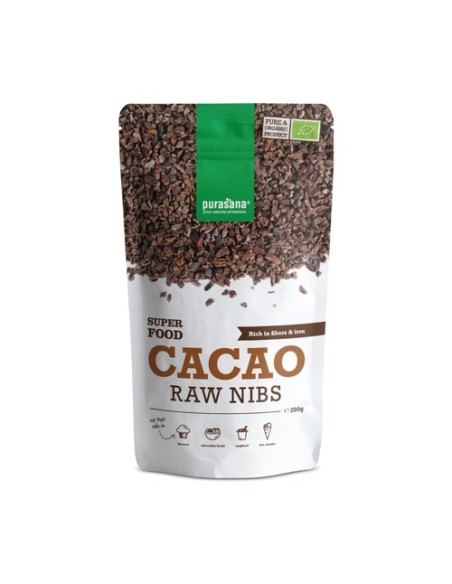 Nibs de cacao crudo bio 200 g (Cacao) Purasana