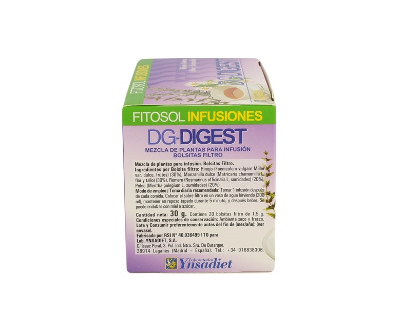 Infusión DG-digest con hinojo 20 bolsitas infusoras Fitosol