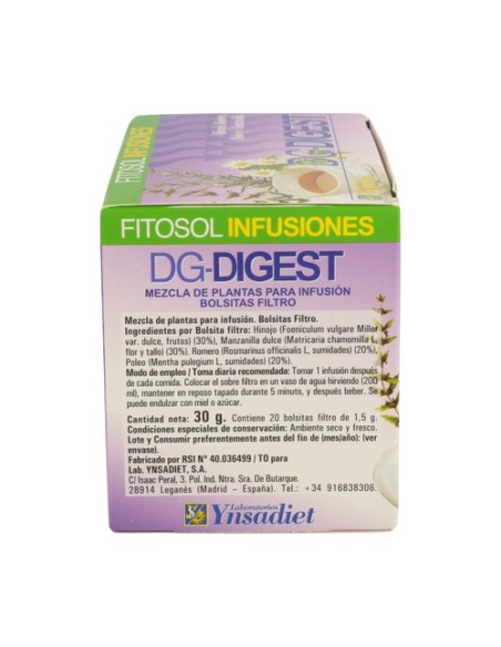 Infusión DG-digest con hinojo 20 bolsitas infusoras Fitosol