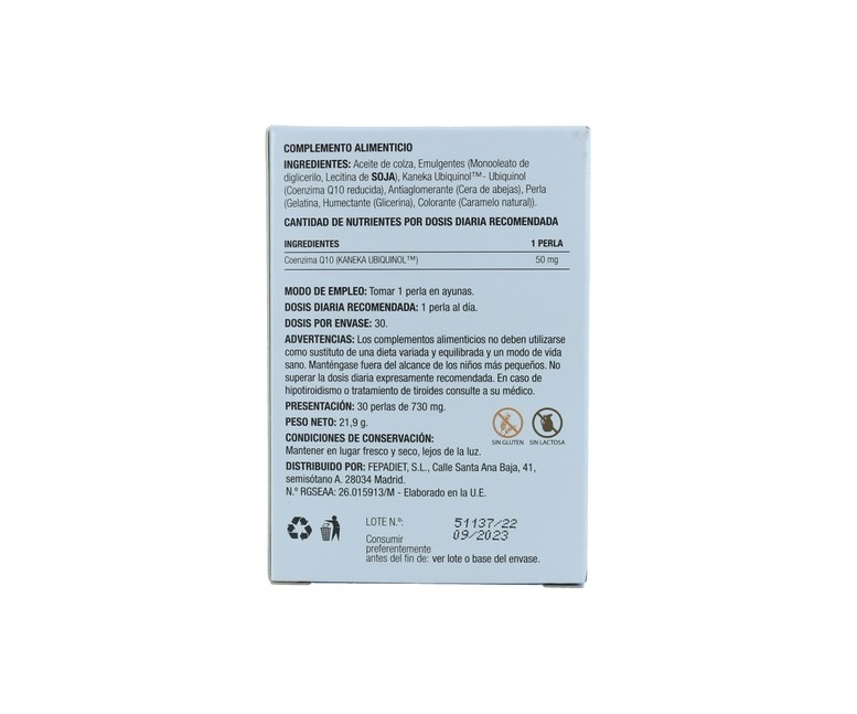 Ubiquinol 30 perlas de 50mg Fepa