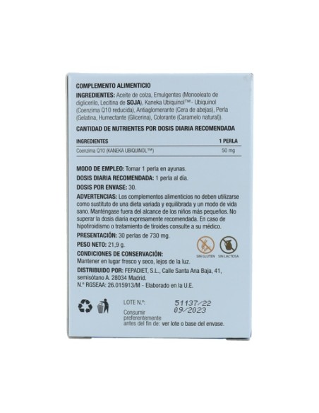 Ubiquinol 30 perlas de 50mg Fepa