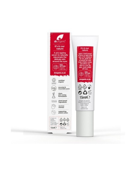 Sérum contorno de ojos Rosa Damascena piel piel madura 15 ml de sérum Dr. Organic