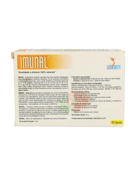 Imunal 100 cápsulas Lusodiet