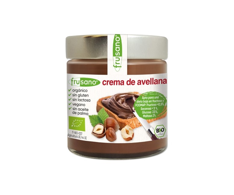 Crema de cacao con avellanas orgánica baja lactosa 200 g de crema (Avellana) Frusano