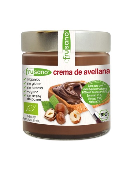 Crema de cacao con avellanas orgánica baja lactosa 200 g de crema (Avellana) Frusano