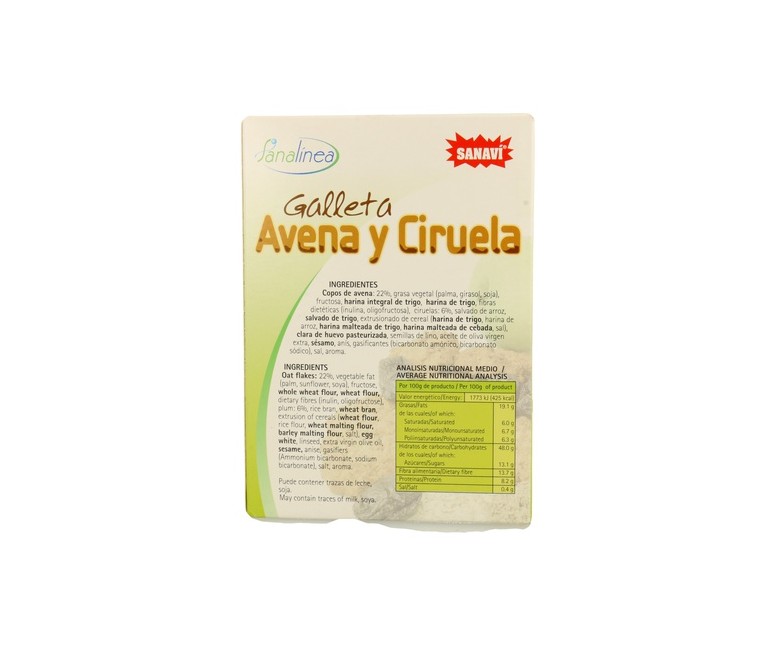 Galletas Avena y Ciruela 150 g Sanavi