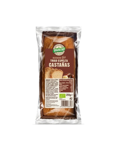 Bizcocho de castañas y trigo espelta Bio 250 g Biocop