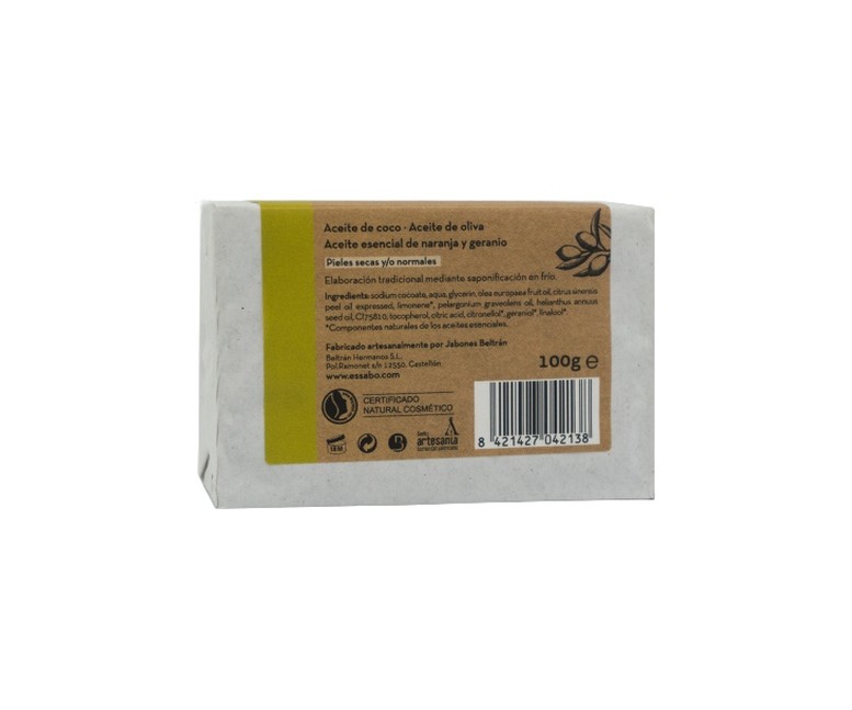 Jabón artesano aceite oliva 1 unidad de 100g Essabo