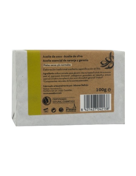 Jabón artesano aceite oliva 1 unidad de 100g Essabo