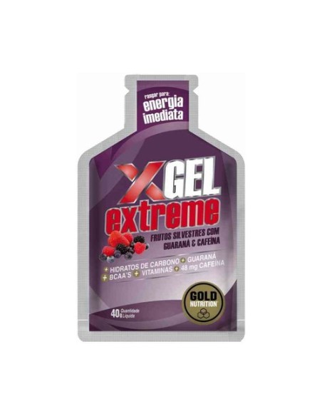 Pack Extreme gel guarana+cafeina frutos silvestres 40 g Gold Nutrition