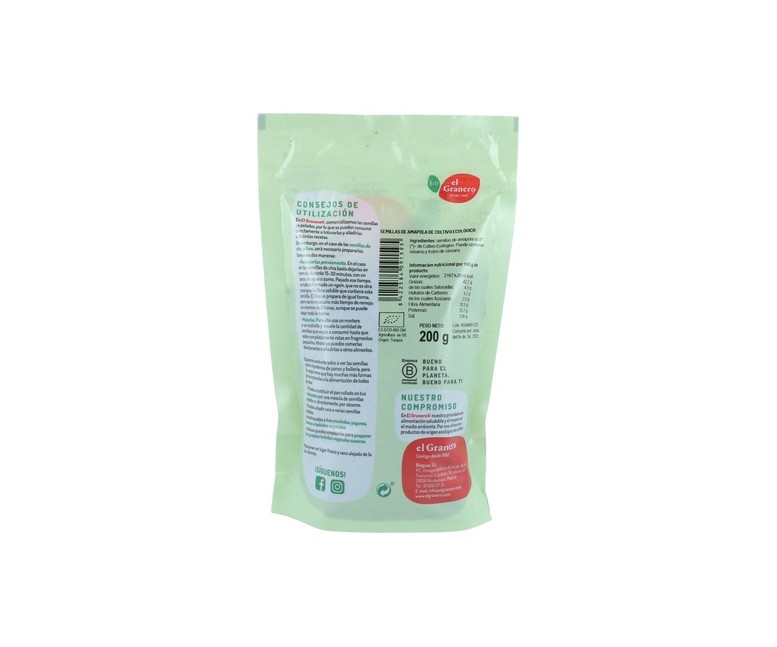 Semillas de amapola Bio 200 g El Granero Integral