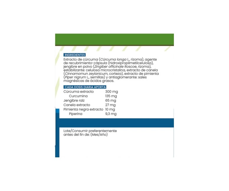 Cúrcuma + Pimienta 60 cápsulas de 550mg Sotya