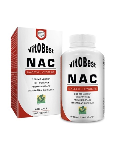 Nac aminoácido de forma libre 100 cápsulas vegetales de 300 mg VIT.O.BEST
